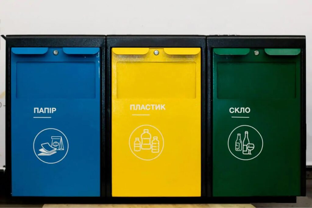 Урна сортувальна 3в1